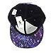 PrettyLife Unisex Galaxy Brim Snapback Flat Bill Hat Adjustable Hip Hop Trucker Cap (Black)