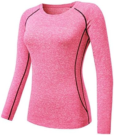 Womens Long-Sleeved Sports Shirts Quick Dry Sports Tops Running Training Tee Workout Activewear Basketball Yoga Fitness Wear