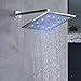 Rozin Brushed Nickel 2-way Mixer Shower Set LED Light 12-inch Rainfall Shower Head with Hand Spray