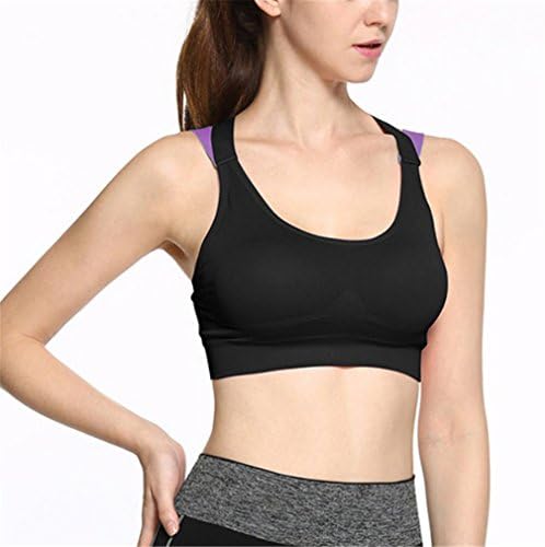 Yoga Underwear Bras Fitness Racerback Yoga Shirts Elastic Breathable Vest Female Sleeveless Bra Black L