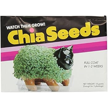Chia Pet Seed Pack 3 Count, Decorative Pottery Planter, Easy to Do and Fun to Grow, Novelty Gift, Perfect for Any Occasion