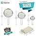 Fine Mesh Stainless Steel Strainer Set: 3 Food Strainers with Handles for Kitchen, Tea, Rice, Juice, and Other Uses plus Cheesecloth Bag