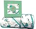 Bamboo Hooded Baby Bath Towel & Washcloth Set, For Infant to Toddler Boys and Girls, Land of the Wee