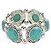 TS Women's Retro Charm Stretch Simulated Turquoise Bracelet (Tridal)