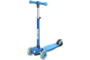 Gotrax KS1/KS3 Kids Kick Scooter, LED Lighted Wheels and 3Adjustable Height Handlebars, Lean-to-Steer & Widen Anti-Slip Deck,