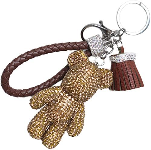 【VICHE CATT】 クマ ベア ファー バックチャーム キラキラ かわいい ストラップ キーリング キーホルダー アクセサリー