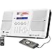 CD Player Portable, DPNAO Boombox with USB Port Headphone Jack Alarm Clock FM Radio for Home Kids Laptop (Black & White)