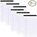 Emraw White Jr. Perforated Edge Legal Ruled Universal 50 Sheets Letter Writing Pad- 50 Ct. 5 Inch X 8 Inch (Pack of 6)