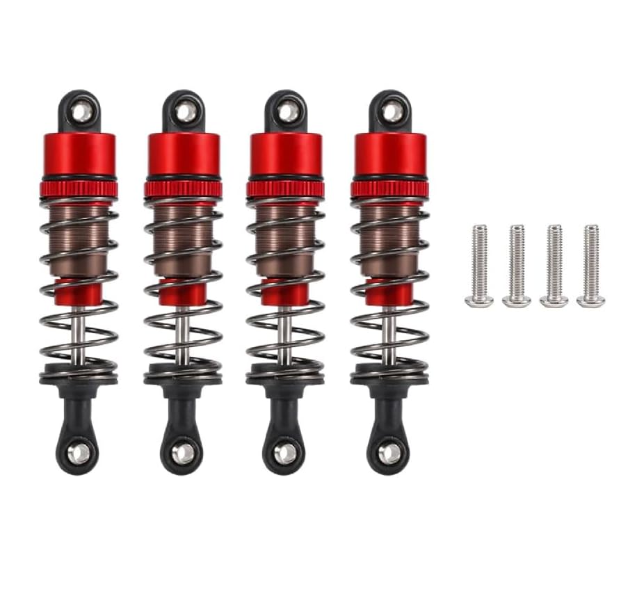 Photo 1 of 1/10 RC Cars Oil Leakproof Shocks,4Pcs Adjustable Oil Filled Shocks 52mm-120mm for 1/10 RC Buggy Truggy On Road Touring Drift Cars Monster Trucks Upgrade Parts(4pcs 70mm red)