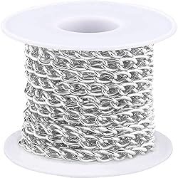 Jishi 16ft Aluminium Curb Chain Roll, Thick Twisted