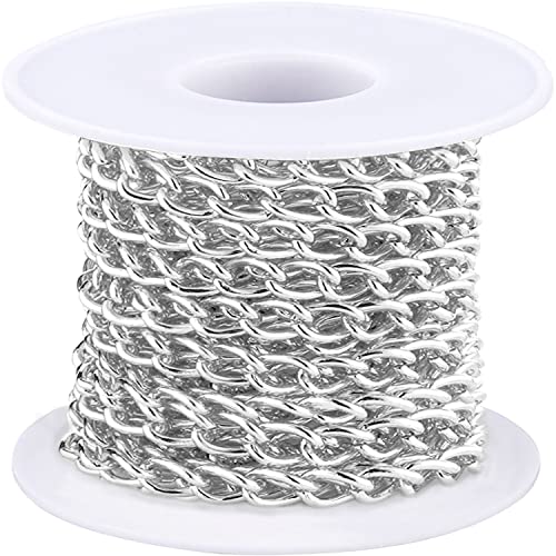Jishi 16ft Aluminium Curb Chain Roll, Thick Twisted