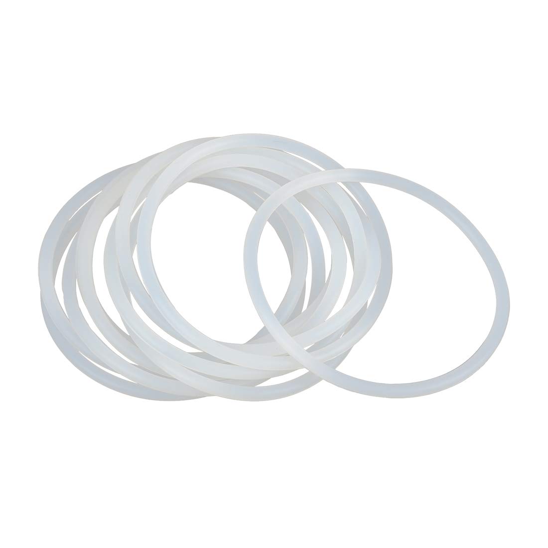 X AUTOHAUX Silicone O-Rings, 80mm OD 72mm ID 4mm Width VMQ Seal Gasket for Compressor Valves Pipe Repair, White, Pack of 10