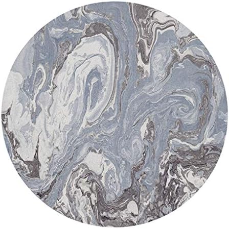 LMXJB Creative Marble Watercolor Texture Round Household Rug, Anti-Slip Machine Wash Floor Mats, Personality Coffee Table Carpet, Elevator Basket Computer Swivel Chair Pads,F,Diameter200cm/79''