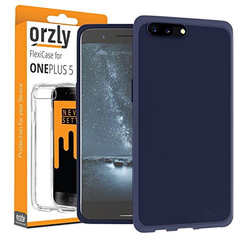 OnePlus 5 Case, Orzly FlexiCase for OnePlus 5 - MATT BLUE [Slim-Fit] Protective [Anti-Scratch] Flexible Skin Case Cover for New 2017 Oneplus 5 Smartphone