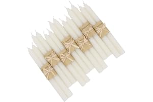 XIANGZHU Set of 14 Beeswax Taper Candles, 9 Inch Smokeless Dripless Unscented Canldes, Beeswax Candle for Home Gift Ideas, White Taper Candles Gift for Family and Friends
