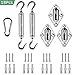 Shade&Beyond Shade Sail Hardware Kit Triangle, 6 Inches Stainless Steel Sun Shade Sails Installation for Patio Lawn Garden, 18 Pcs Silver