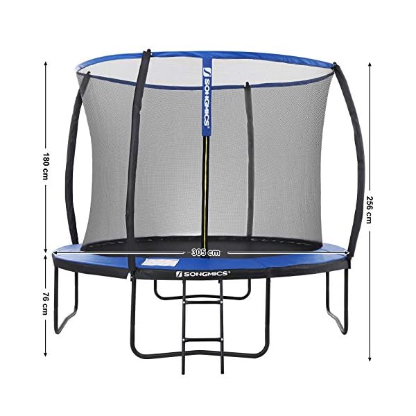 SONGMICS Trampolin Ø 244/305/366/427 cm, vom TÜV Rheinland GS-Zertifikat, rundes Gartentrampolin mit Sicherheitsnetz… – Bild 6