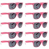 grinderPUNCH Wayfarer Sunglasses 10 Bulk Pack Lot Neon Color Party Glasses PINK