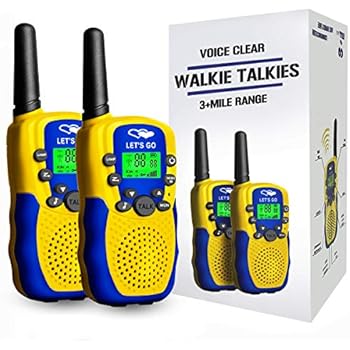 Walkie Talkies for Kids Boys Girls, Ouwen Long Range Walkie Talkies for Kids Popular Hottest Outdoor Toys for 3-12 Year Old Boys Girls Kids Toys Age 3-12 New Gift Yellow Blue Owusdd09
