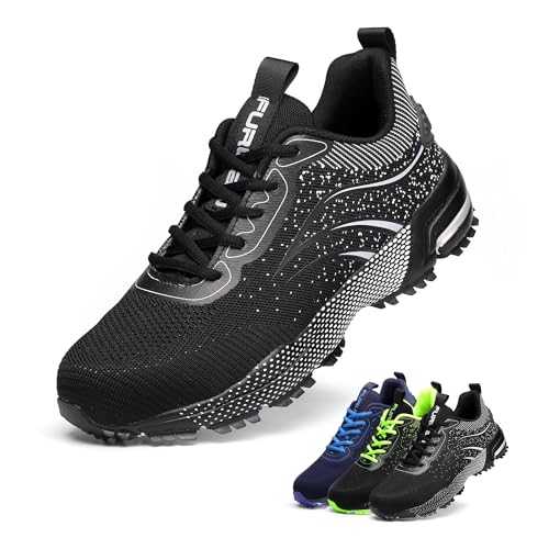 Furuian Steel Toe Shoes for Men & Women Lightweight Safety Work Shoes Comfortable Steel Toe Sneakers Warehouse Industry Work Sneakers
