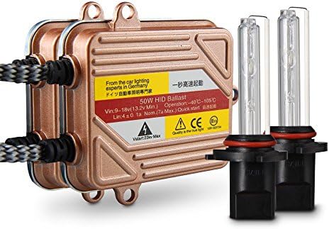 Wayrank 9006 50W HID Xenon Conversion Kit With Premium Slim Quick Start Ballasts - 6000K - 1 Year Warranty
