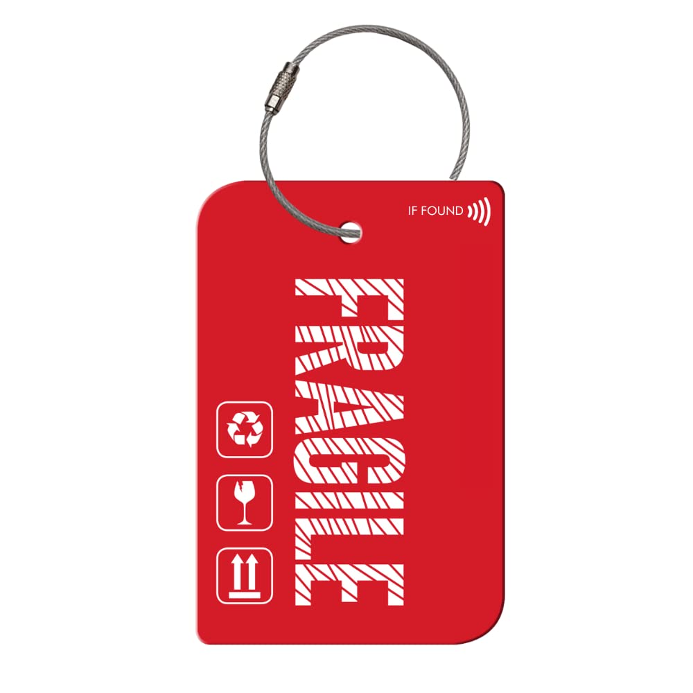 retreev™ Smart Luggage Tag | NFC & QR Code Luggage Tag with Secure Messaging - Fragile