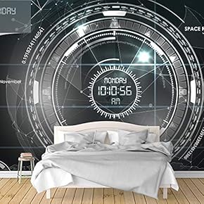 Wall Murals for Bedroom Secitific Mechanical Feeling Pictures Removable Wallpaper Peel and Stick Wall Stickers - 66x96 inches