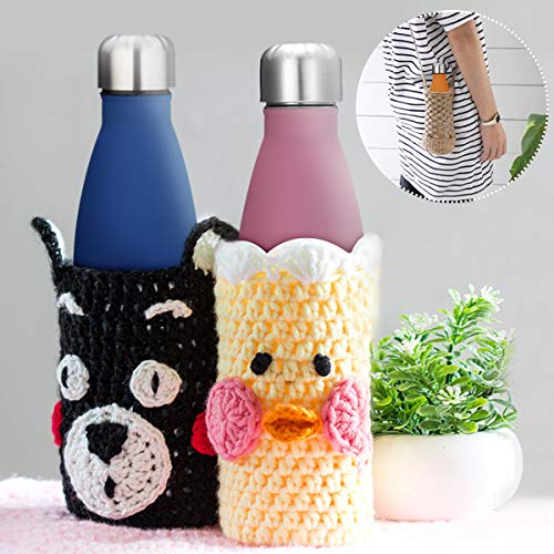 king do way 17oz Double Wall Vacuum Cool Insulation Stainless Steel Water Bottle Leak- Proof and No Sweating Perfect for Summer Outdoor Sports Camping Hiking Cycling (Pink)