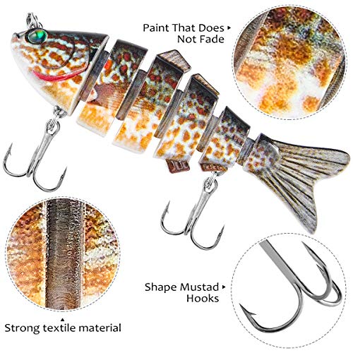 image for METNU Fishing Lures Bass 4 in Multi Jointed Lifelike Swimbaits Trout L