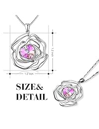 Menton Ezil - Collar con colgante de Swarovski de oro blanco de 18 quilates con diseño de flores y cristales, regalo de amor