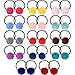 BBTO 28 Pieces Pom Balls Elastic Hair Ties Solid Fur Ball Hair Bands Ponytail Hair Accessories for Girls Favor, Assorted Colors for Halloween Party