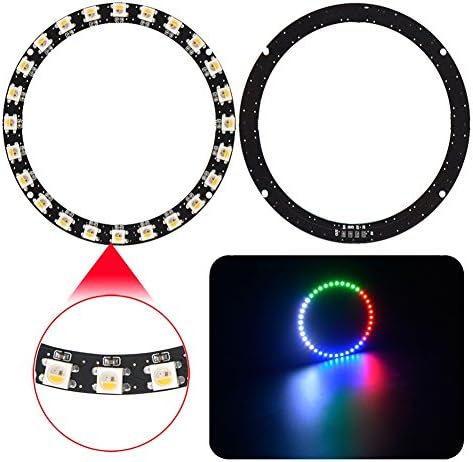 WIXURE WS2812B 24 LEDs Ring 5050 RGB+Warm White LED Ring Lamp Light with Integrated Driver DC5V