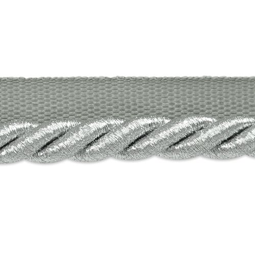Expo International Nicholas 3/8-Inch Twisted Lip Cord Trim, 20-Yard, Metallic Silver