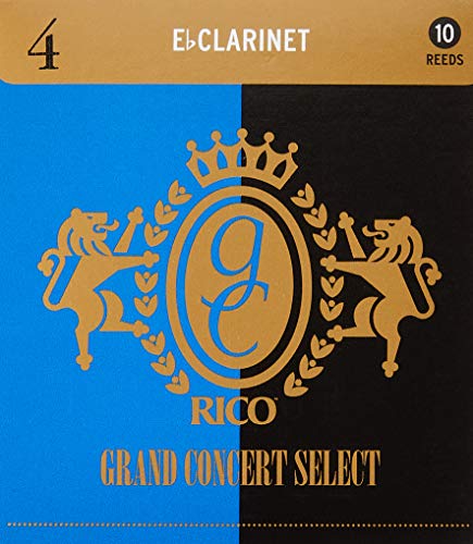 Rico Grand Concert Select Eb Clarinet Reeds, Strength 4.0, 10-pack