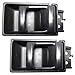 AutoandArt Brock Replacement for Pair of Inside Inner Gray Door Handle Compatible with 86-97 Pickup Truck 8067055G03