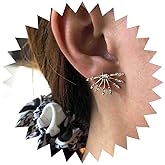Yheakne Boho Crystal Sunburst Earrings Gold Cz Fan Shape Earrings Sparkly Rhinestone Earrings Semicircle Stud Earrings Jewelry for Women