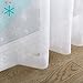 White 63 inch Long Sheer Curtains with Snowflake Design Drapes Christmas Winter Rod Pocket Snow Window Curtains 2 Panels