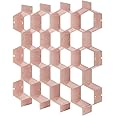 Poeland Drawer Divider Organizer Adjustable DIY Grid Honeycomb Drawer Divider for Underwear Belt Scarf Socks Pink