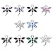 Housweety 20 Rhinestone Dragonfly Charm Pendants Mixed 20x19mm