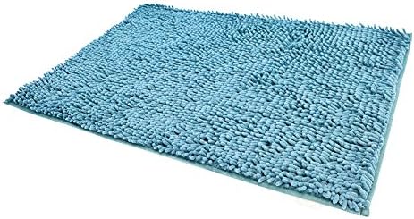 RoomDiary Bathroom Shower Rug Non Slip Absorbent Bath Mat Carpet Machine Washable-Lake Blue, 20 x 32 Inches