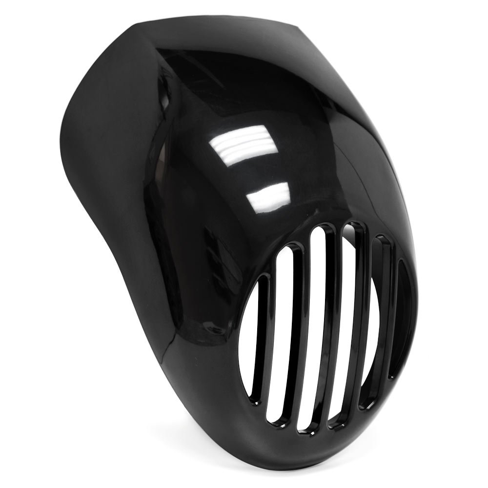 Krator Headlight Fairing Prison Grill Black Visor Bracket Compatible with 1987-1989 Harley Davidson 