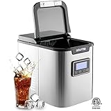 Gourmia GI500 Electric Ice Maker - Compact and Professional - Stainless Steel - 2 Quart Water Tank - Get Ice in as quick as 10 Minutes - Express Machine Can Make Over 26 lbs. Per Day