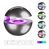 Bluetooth Speaker- Small Wireless Speaker with Superb HD Sound and Enhanced Bass, Adjustable Colorfully Led Light, Built-in Mic and TF Card Slot 40ft Wireless Range for iPhone iPad PC Cellphone(Gray)