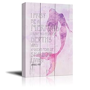 Pink Watercolor Mermaid with Quote I Must Be...
