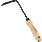 Cape Cod Weeder, L-Shape Crack Weeder Tool Stainless Steel Hook Weeder Hoe | Hand Weeding Tool with Ergonomic Wood Handle for Tight Spaces, Paver, Garden Tool for Weeding, Loosening Soil, Digging