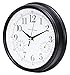 Kiera Grace Metz Indoor/Outdoor Wall Clock with Temperature and Humidity Gauge, 9-Inch, 2-Inch Deep, Black
