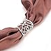 Rosenice Hollow Rose Scarf Ring Buckle Slide Tube Scarf Jewelry (Silver)