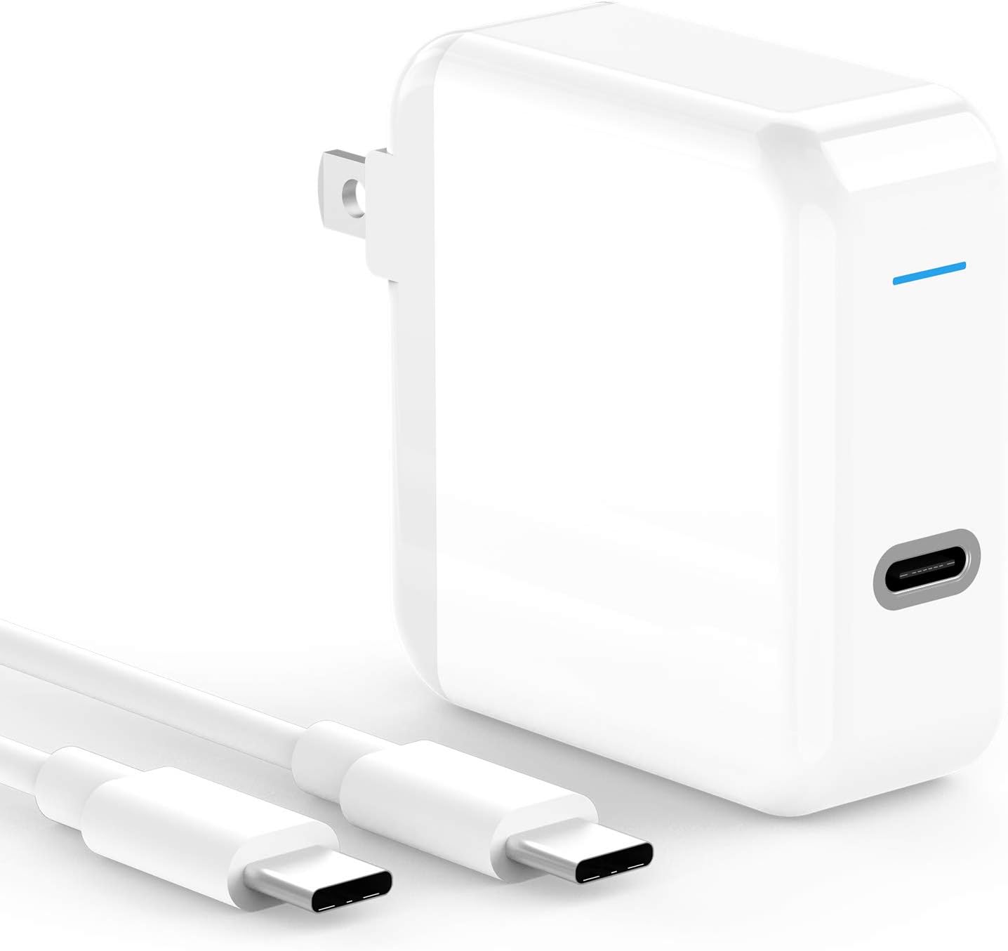 USB C Charger Compatible with iPad Pro 12.9, 11 inch, MacBook Air 13 inch 2020/2019/2018, 12 inch, Pro 13 inch, 45W USBC Power Adapter, Thunderbolt 3 Laptop Power Supply, 6.6ft USB C to C Cable