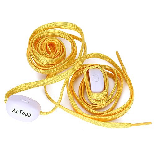AcTopp LED Shoelaces High Visibility Soft Nylon Light Up Shoelace with 4 Modes Rainbow Colors for Night Running, Biking, Disco, Party, Cosplay, Hip-hop Dance Safety and Cool (Yellow(yellow light))