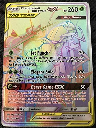 PHEROMOSA & BUZZWOLE GX 215/214 Secret Rare - Unbroken Bonds - NM/M - 100% Guaranteed Authentic